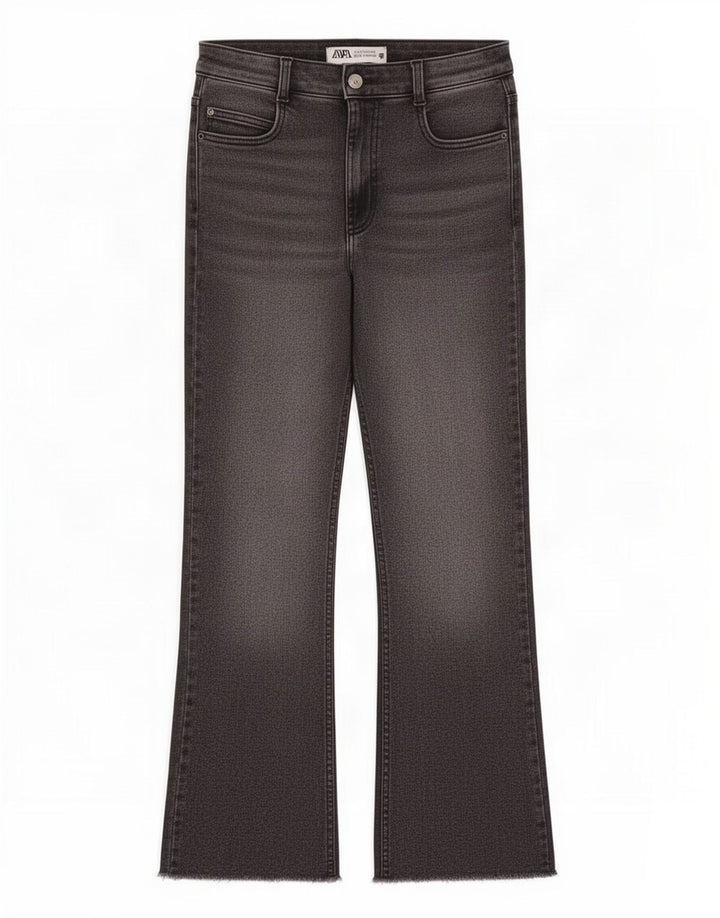 Calça jeans feminina Zara Bootcut EU 38 pequena W28 L26 cinza
