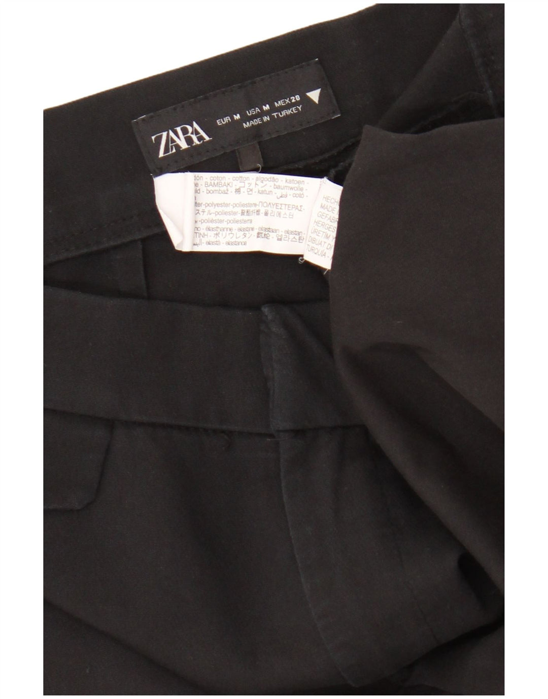 Calça feminina Zara Bootcut cortada média W28 L25 algodão preto