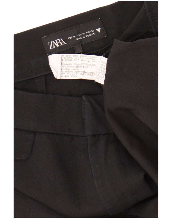 Calça feminina Zara Bootcut cortada média W28 L25 algodão preto