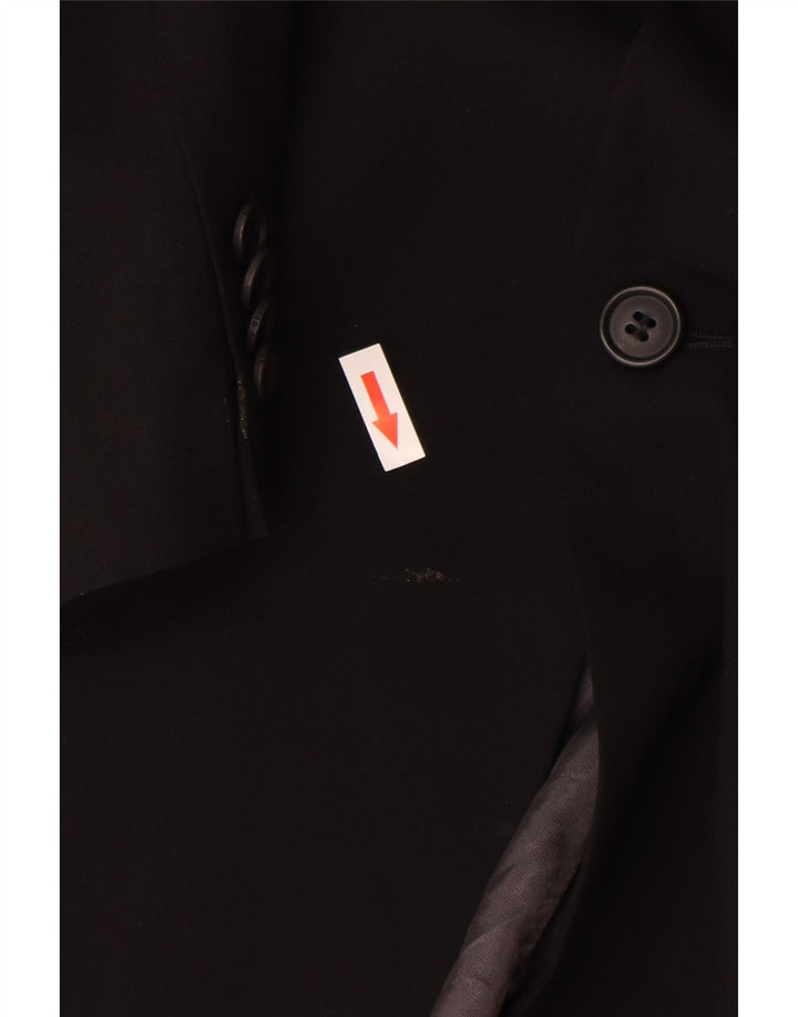 Jaqueta blazer masculina de 3 botões Ted Baker US 42 XL preta de lã nova