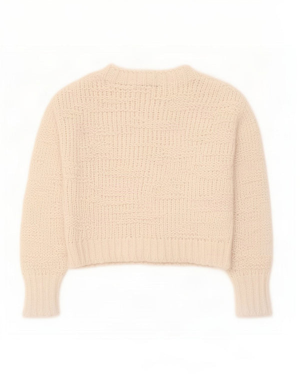 Topshop Suéter feminino superdimensionado com gola canoa Reino Unido 6 XS off white
