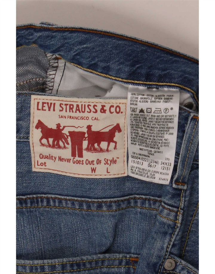 Jeans retos masculinos Levi's W34 L32 algodão azul