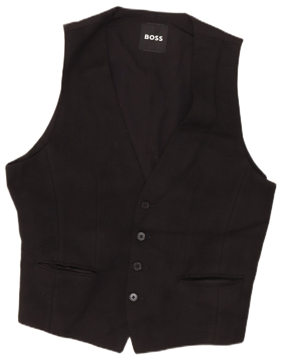 Colete masculino HUGO BOSS IT 46 pequena lã virgem preta