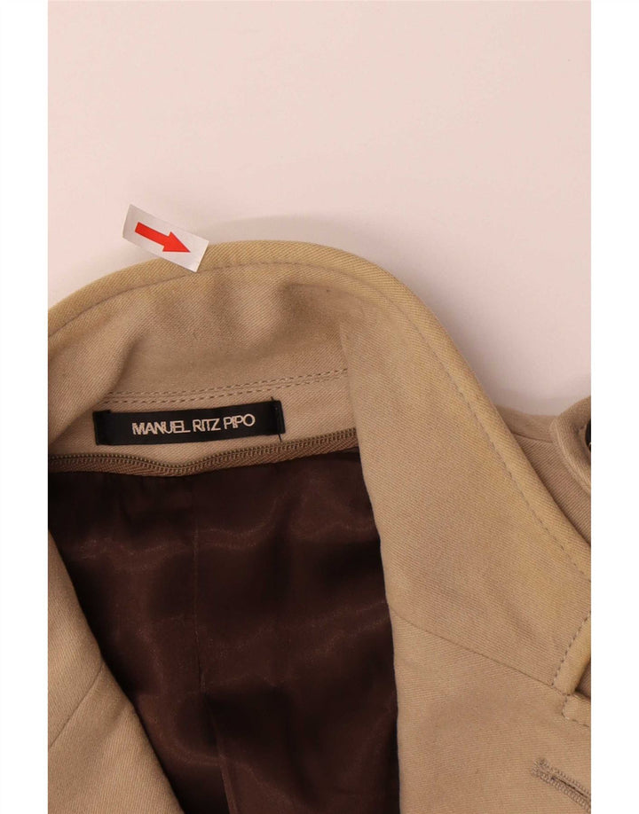 Manuel Ritz Pipo Jaqueta blazer masculina militar de 3 botões IT 50 grande bege