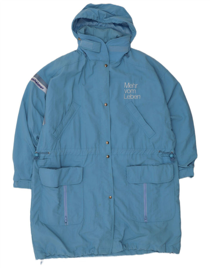 Casaco corta-vento feminino com capuz grande Tactel UK 10 pequeno azul poliamida