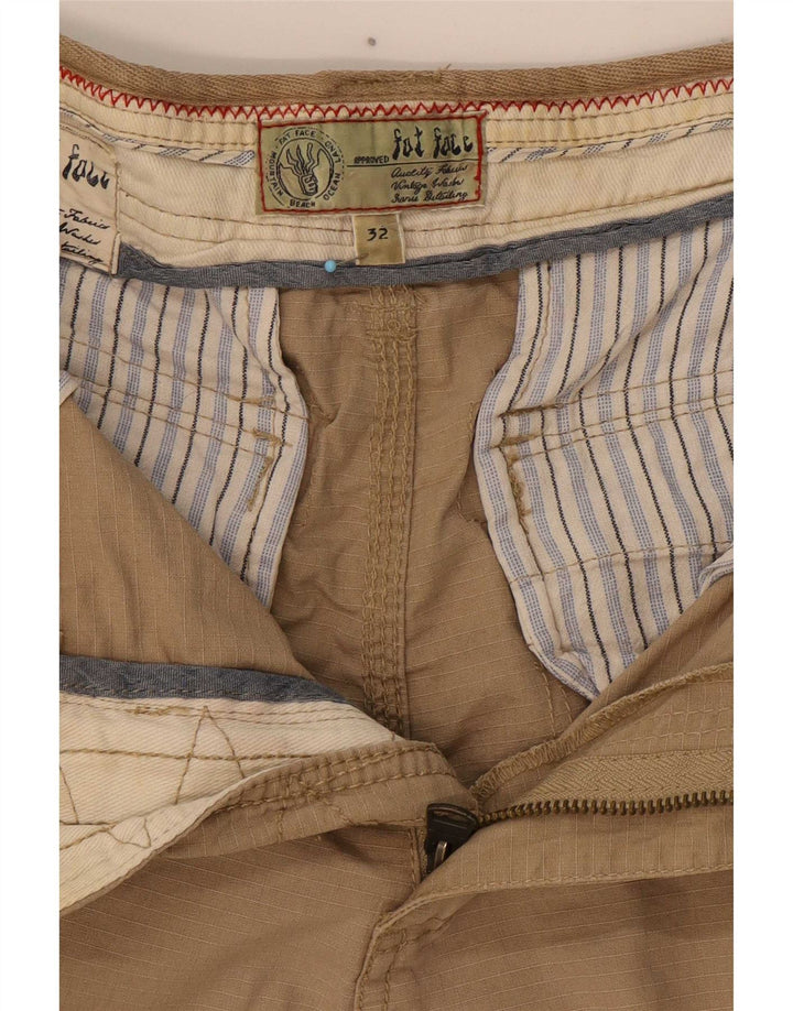 Bermuda cargo masculina Fat Face W32 algodão bege médio