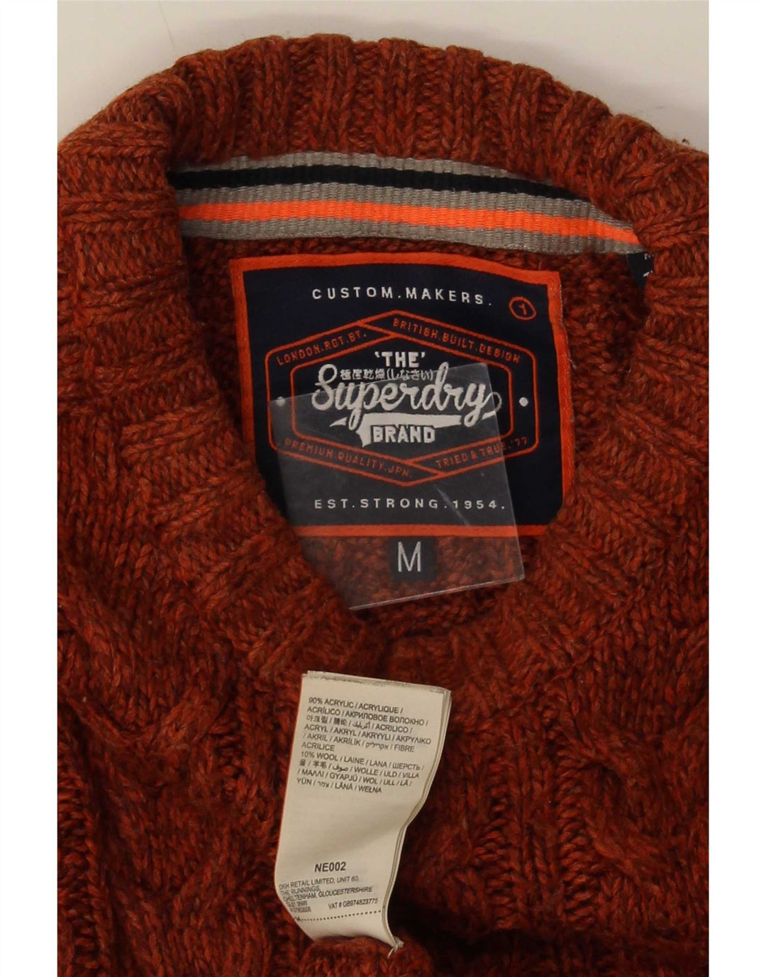 Suéter masculino Superdry com gola redonda e acrílico manchado marrom médio