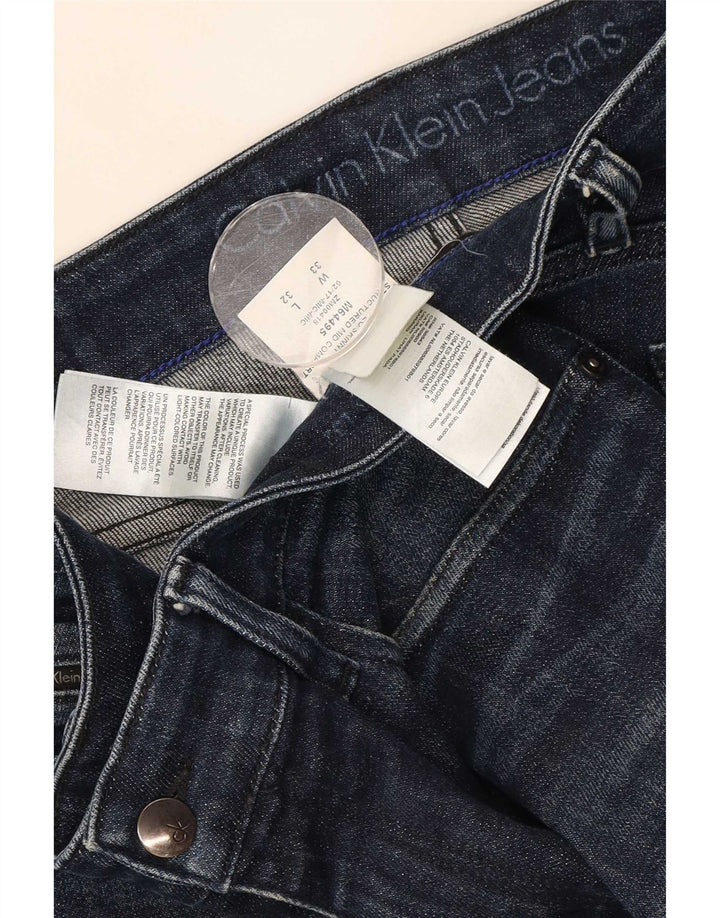 Calvin Klein Masculino Slim Jeans W33 L32 Azul Marinho Algodão