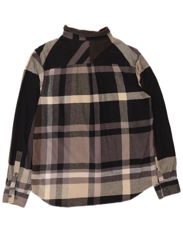 Camisa masculina de flanela Columbia grande algodão xadrez marrom