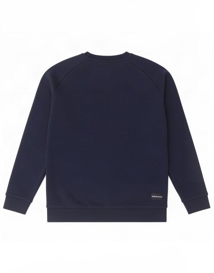 Adidas Mens Moletom Jumper Médio Azul Marinho Algodão