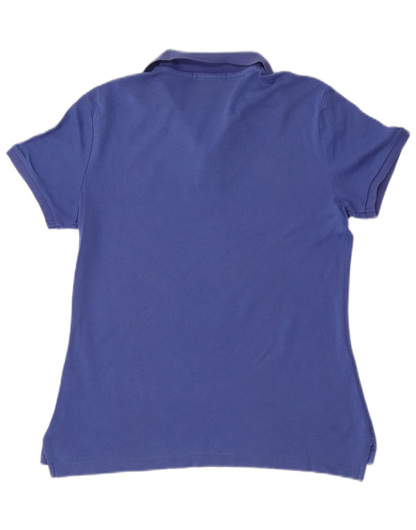 Camisa polo feminina Ralph Lauren Reino Unido 12 algodão azul médio