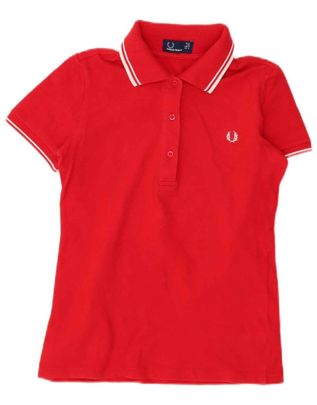 Camisa pólo feminina Fred Perry Reino Unido 10 pequeno algodão vermelho