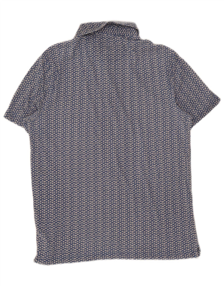 Camisa pulôver masculina de manga curta Michael Kors pequena de algodão manchado azul