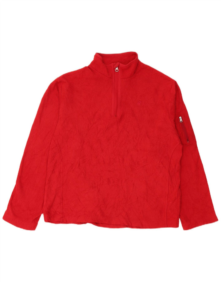 Jumper de lã feminino Starter com zíper e pescoço UK 20 2XL poliéster vermelho