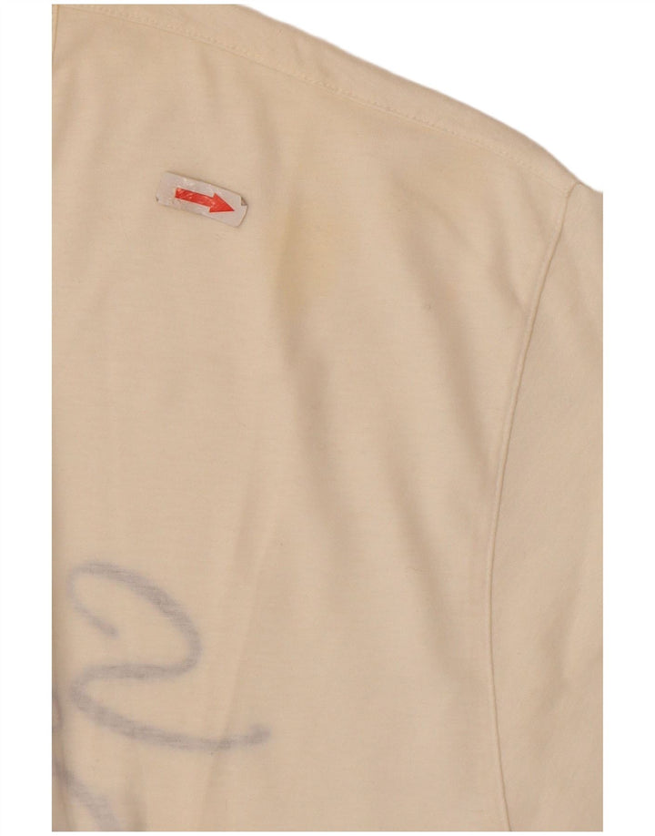 Camiseta masculina gráfica Cacharel Top grande branco