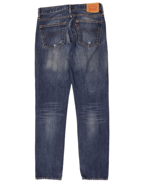 Jeans Levi's Boys 501 Distressed Straight 15-16 Anos W30 L32 Azul Algodão