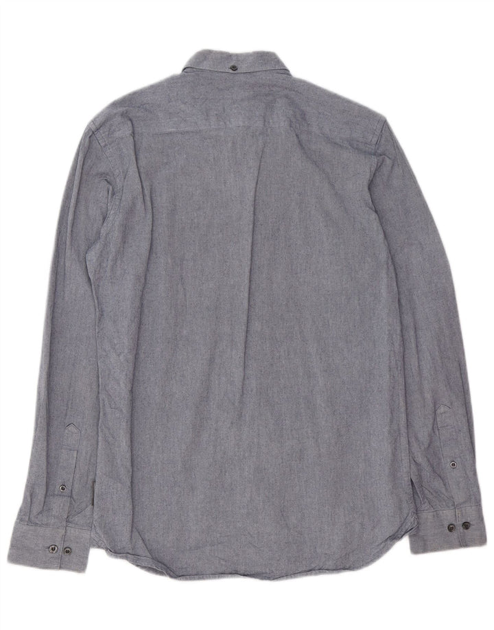 Camisa masculina FRENCH CONNECTION pequena azul algodão