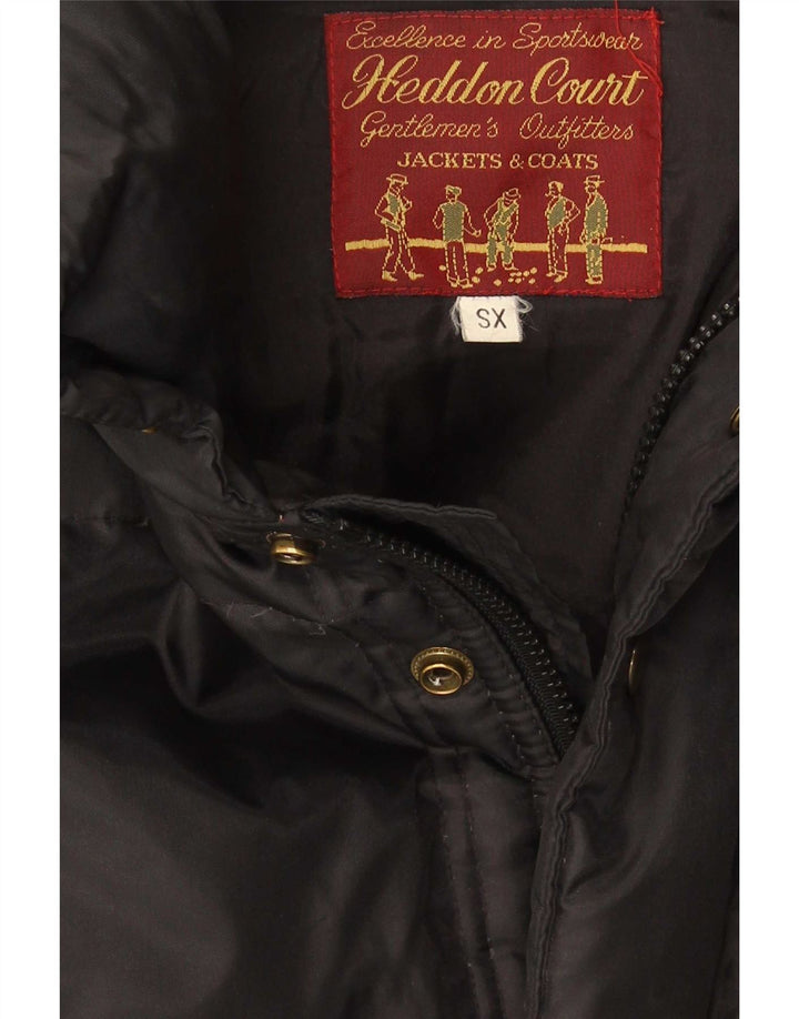 Casaco acolchoado oversized feminino vintage UK 6 XS preto nylon