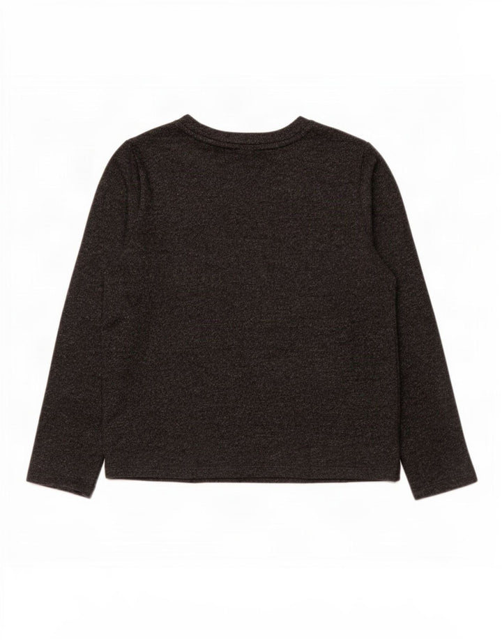 Top feminino Marks & Spencer manga comprida UK 14 poliéster cinza grande