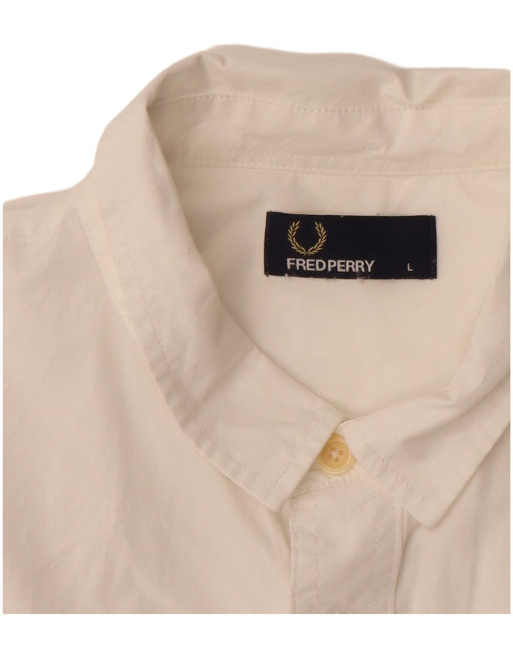 Camisa masculina FRED PERRY grande algodão branco