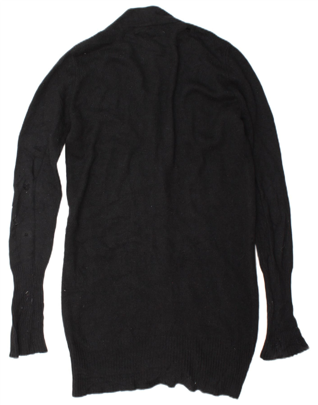 Suéter cardigã feminino Zara Longline Reino Unido 14 seda preta média