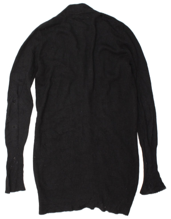 Suéter cardigã feminino Zara Longline Reino Unido 14 seda preta média