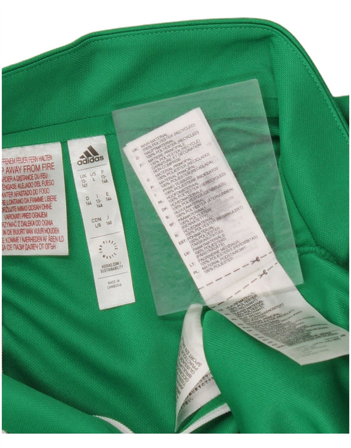 ADIDAS Boys Aeroready Zip Neck Pullover Treino Top 13-14 Anos Verde