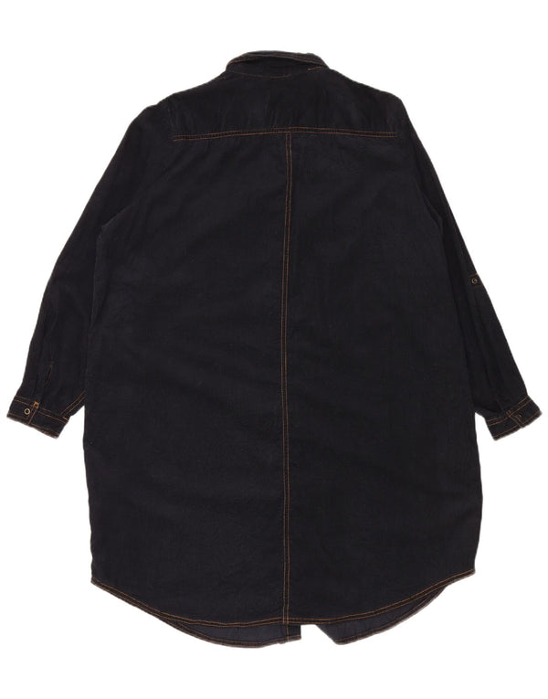 Vestido camisa feminino de veludo Marks & Spencer Reino Unido 18 XL azul marinho algodão