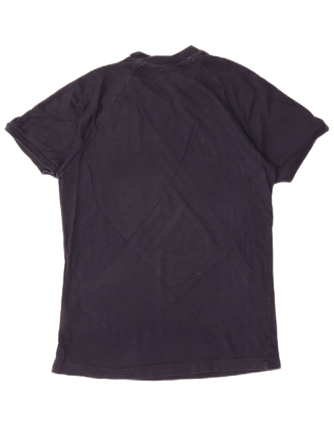 ADIDAS Womens Graphic T-Shirt Top UK 10 Pequeno Azul Marinho Algodão