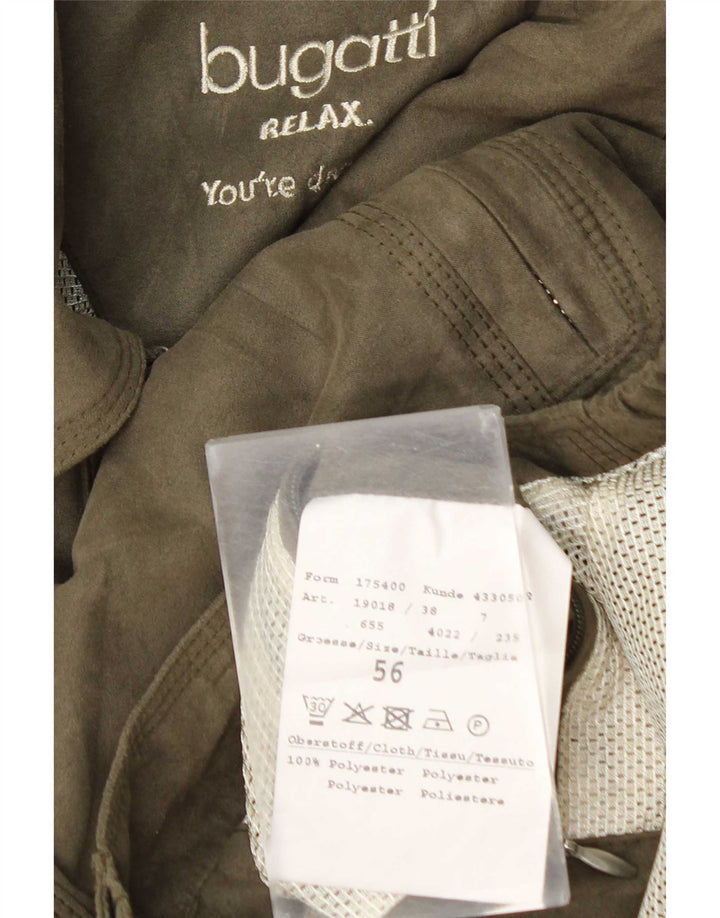 Bugatti Mens Bomber Jacket IT 56 3XL Khaki Polyester