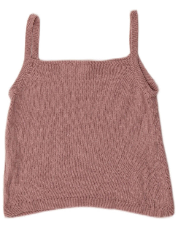 Top feminino Marella Crop Cami UK 12 seda rosa médio