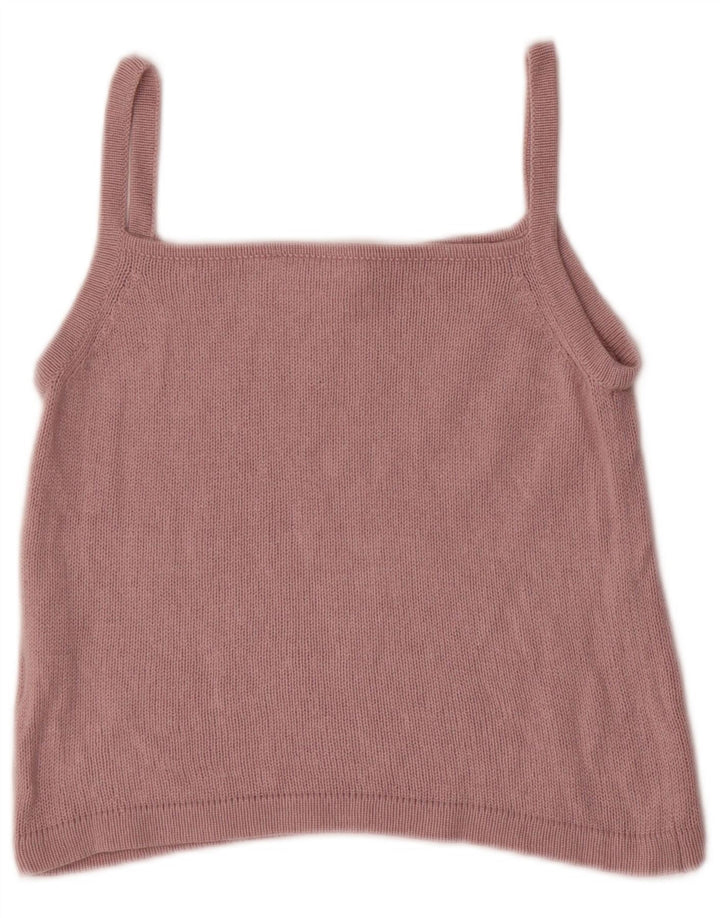 Top feminino Marella Crop Cami UK 12 seda rosa médio