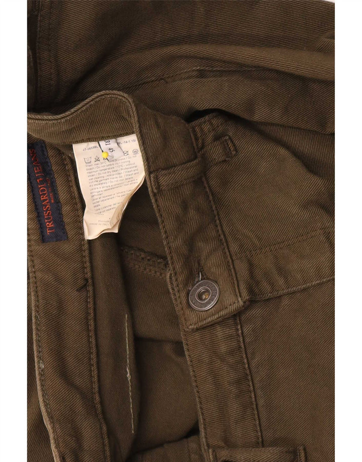Jeans femininos Trussardi Bootcut W31 L31 algodão cáqui