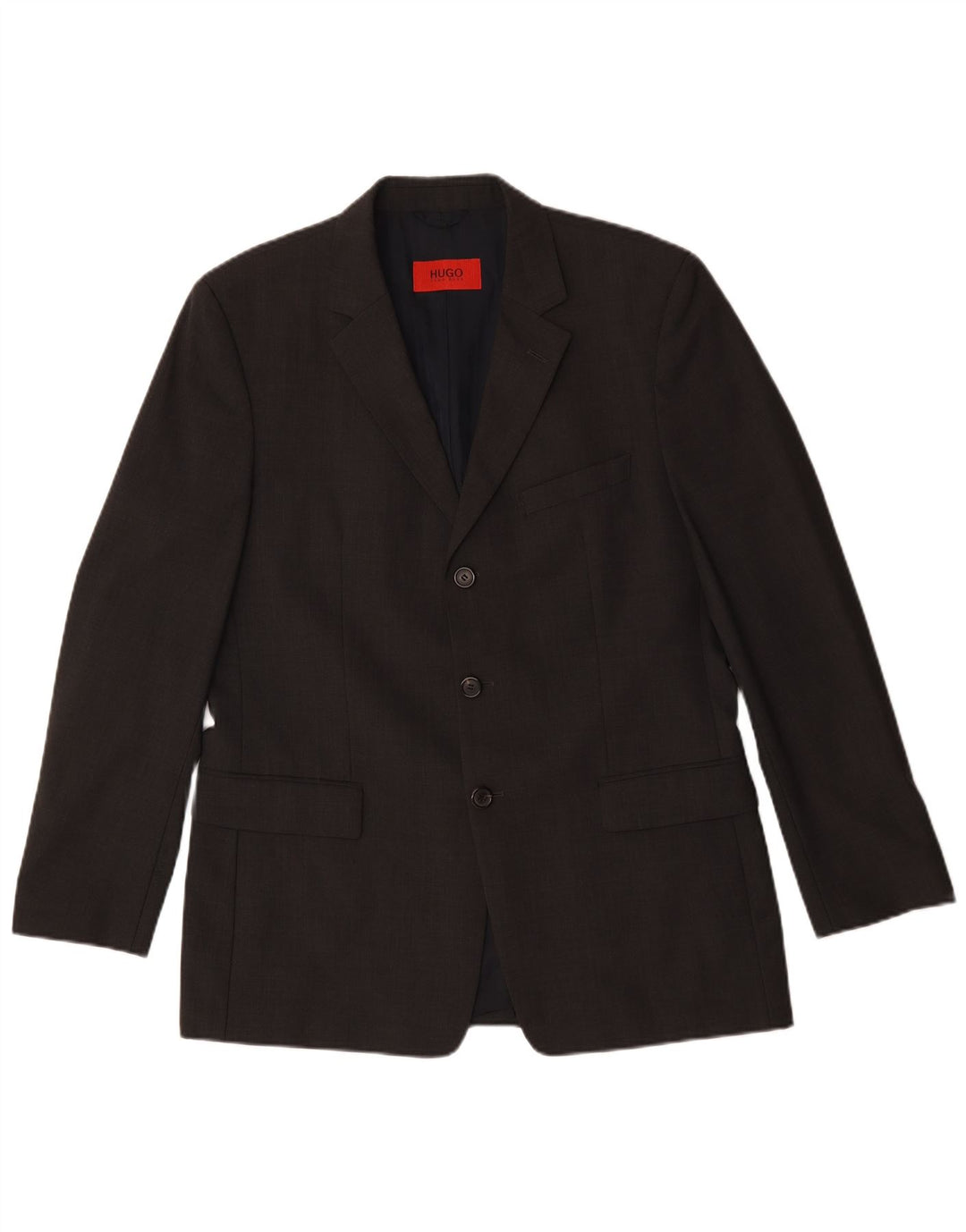 Jaqueta blazer masculina Hugo Boss com 3 botões Reino Unido 50 grande lã preta