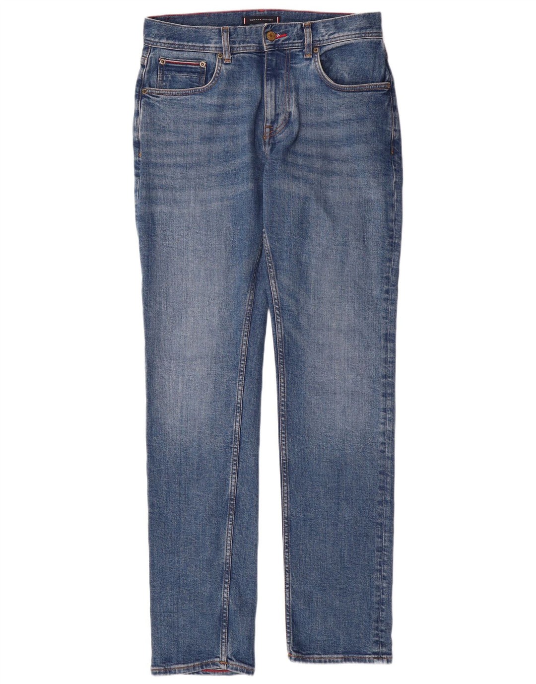 TOMMY HILFIGER Masculino Denton Straight Jeans W30 L32 Azul Algodão