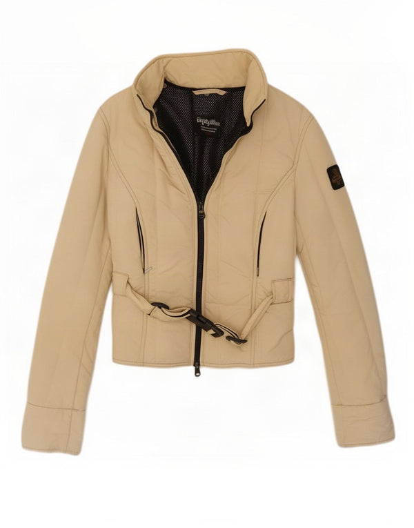 Jaqueta de chuva feminina Refrigiwear UK 10 pequena bege nylon