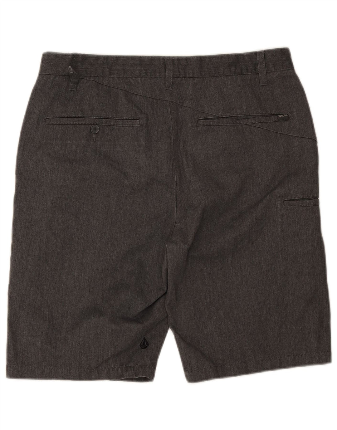 Shorts Chino masculino Volcom W34 grande algodão manchado cinza