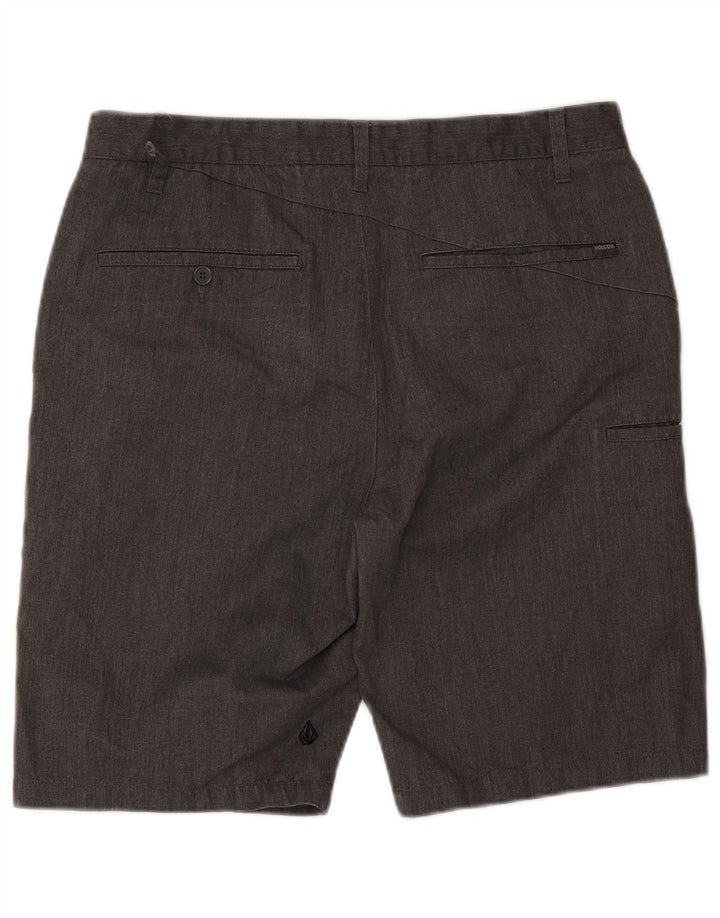 Shorts Chino masculino Volcom W34 grande algodão manchado cinza