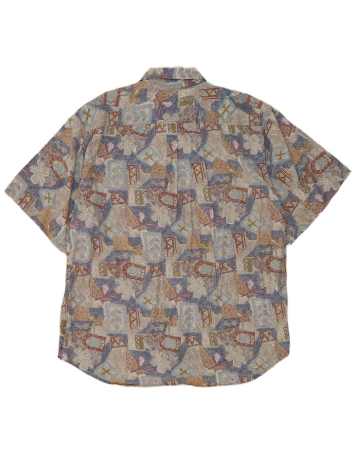 Camisa masculina de manga curta FILA 2XL algodão floral multicolorido