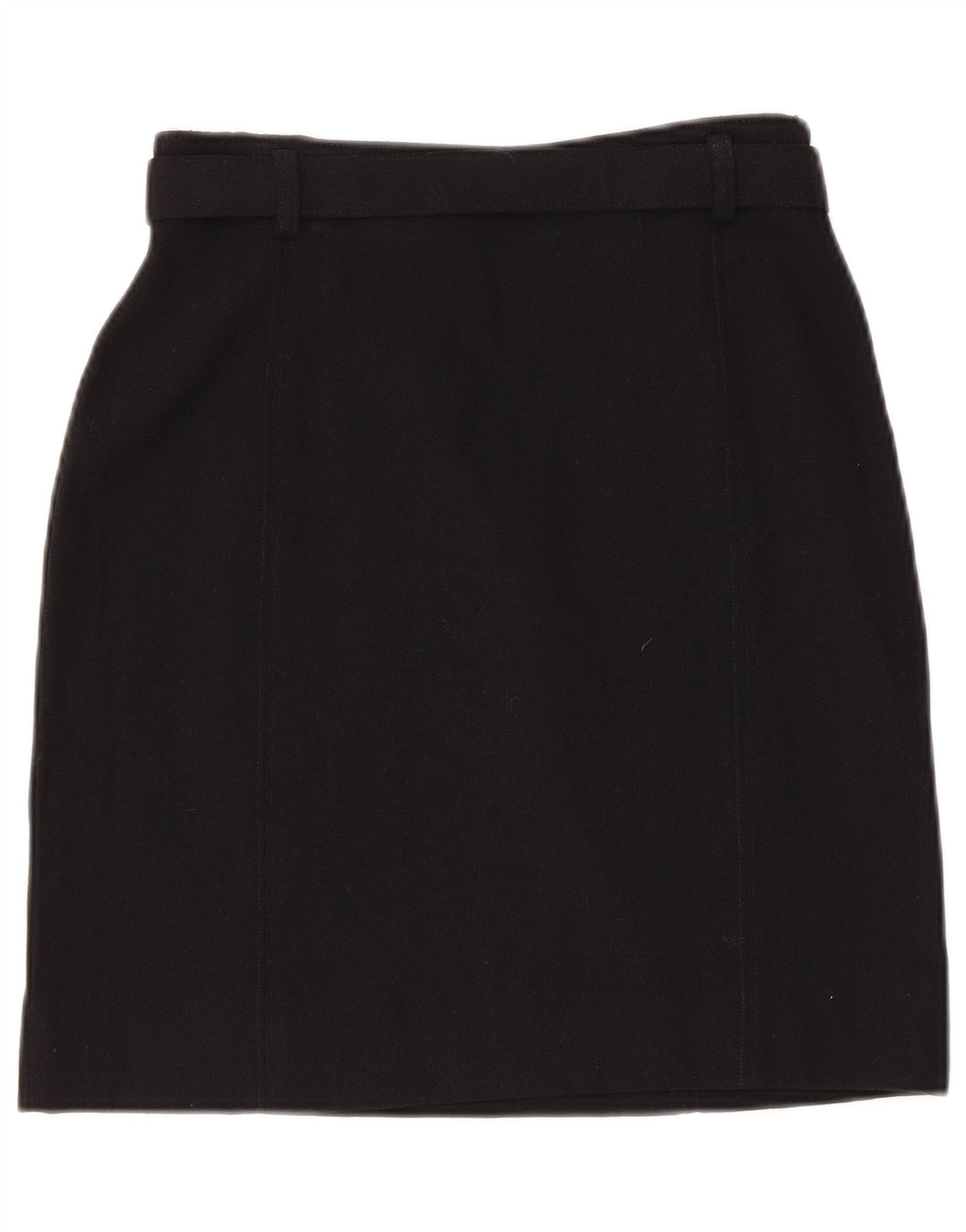 Saia reta feminina vintage IT 42 médio W26 lã preta