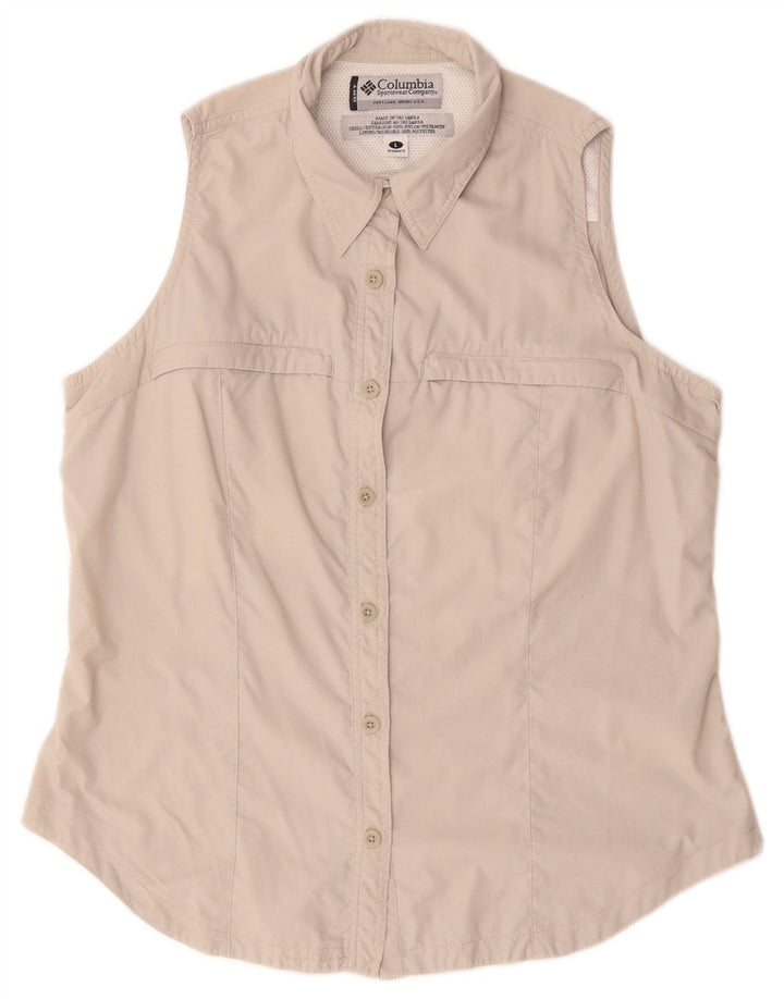 Camisa feminina sem mangas Columbia UK 16 grande bege