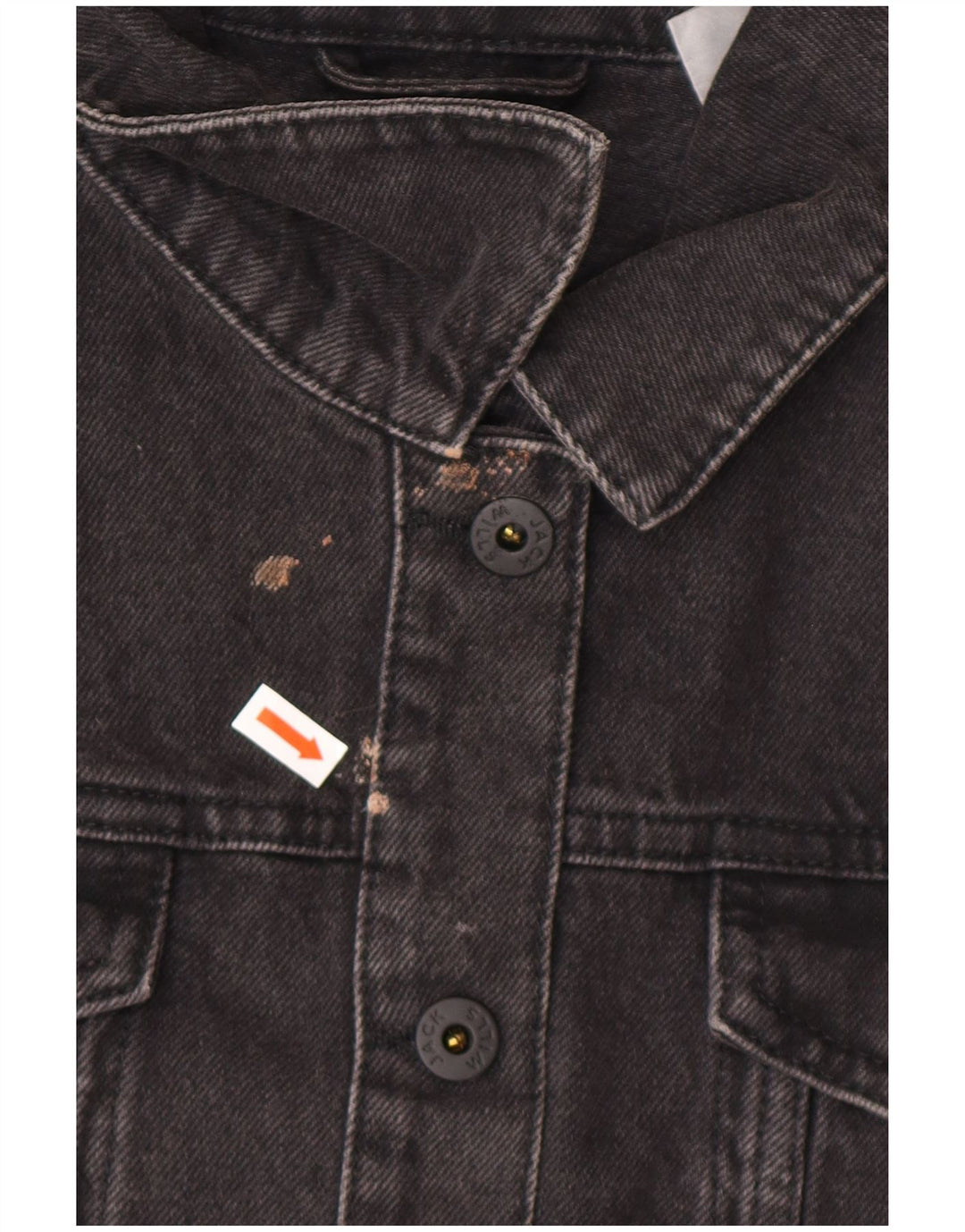 Jaqueta jeans feminina grande JACK WILLS Reino Unido 10 algodão cinza pequeno