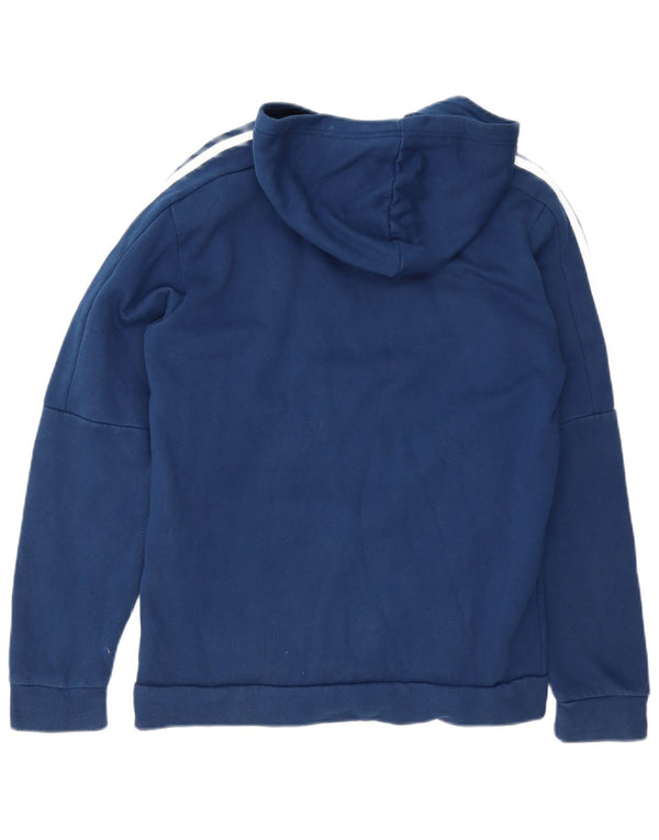 Adidas Mens Hoodie Jumper Pequeno Algodão Azul Marinho