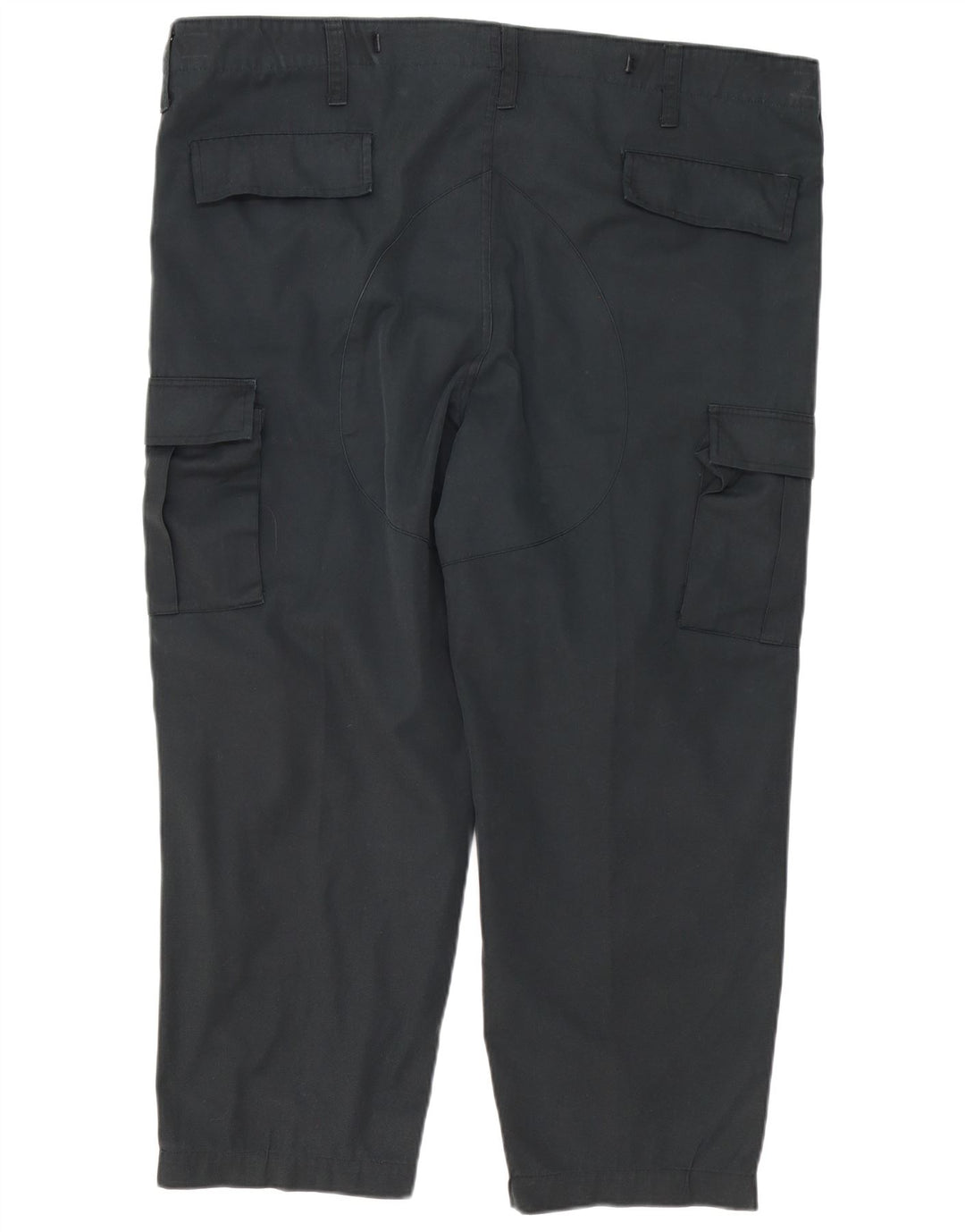 Calças cargo afuniladas masculinas vintage XL W40 L27 poliéster preto