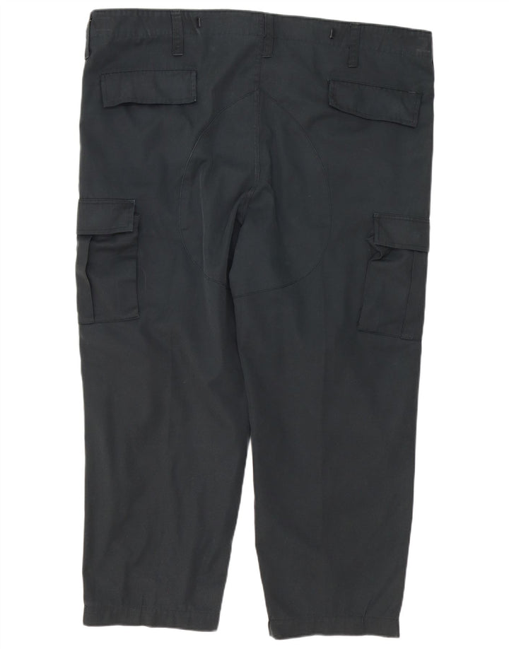 Calças cargo afuniladas masculinas vintage XL W40 L27 poliéster preto