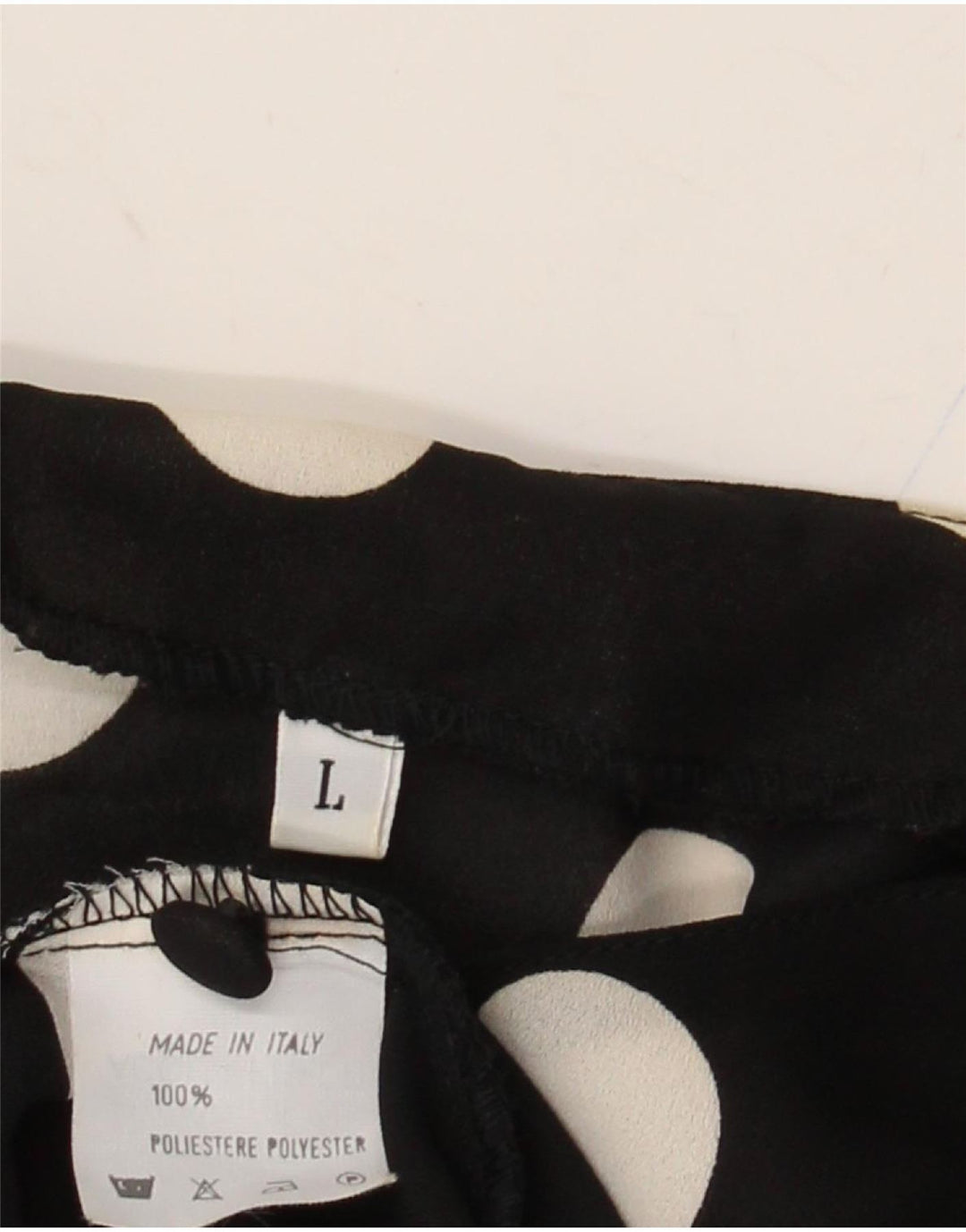 Blusa feminina VINTAGE manga curta Reino Unido 16 bolinhas pretas grandes