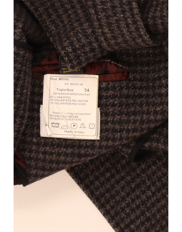 Casaco masculino vintage Pea IT 54 XL cinza Houndstooth lã