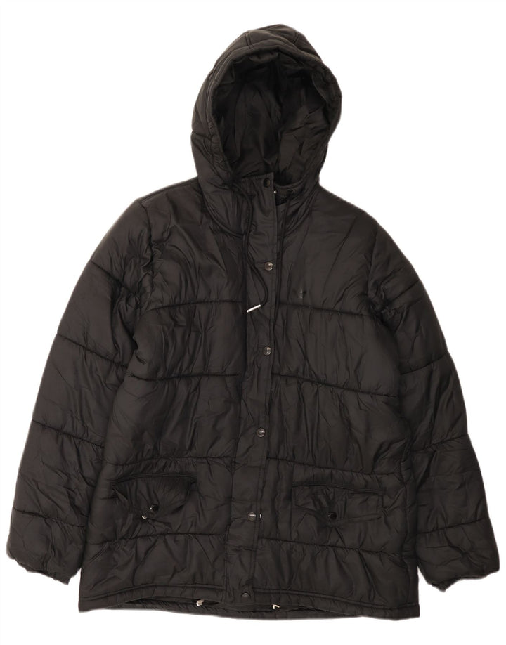 Jaqueta acolchoada com capuz feminina Adidas EU 40 poliéster preto médio