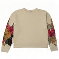 Zara moletom feminino gráfico oversized jumper Reino Unido 14 médio branco floral
