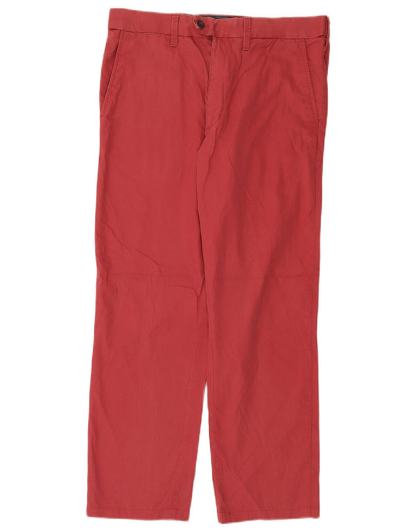 Calça masculina reta regular Marks & Spencer W32 L28 algodão rosa